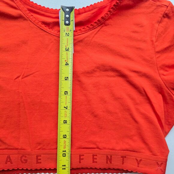 Savage X Fenty Missy Scallop Logo Crop Top, Size L Orange - Picture 5 of 6